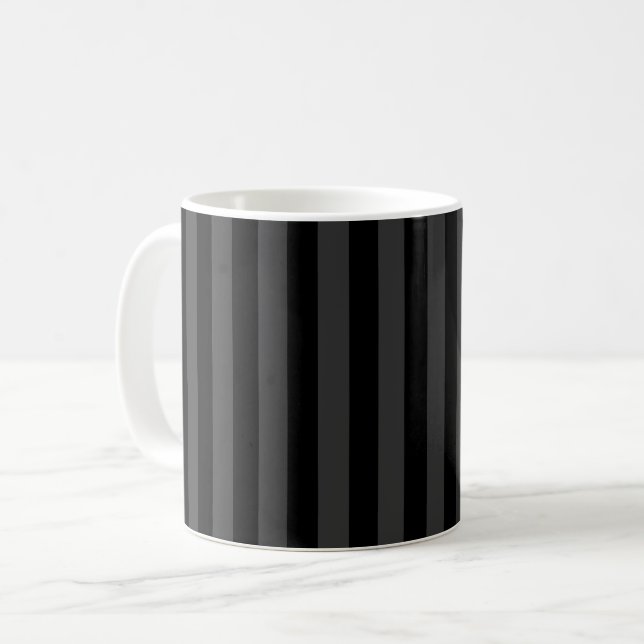 Mug Elagnat Black & Smoky Black Vertical Stripes (Devant gauche)