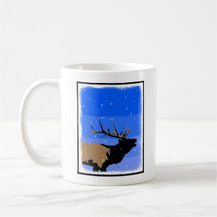 Mug Élan Bugling en Hiver - Art Animalier Original