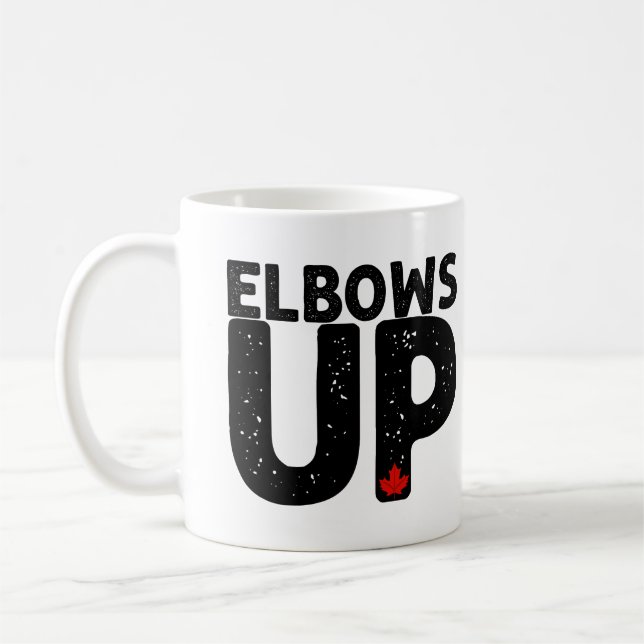 Mug ELBOWS UP Bold Distressed Typographie (Gauche)