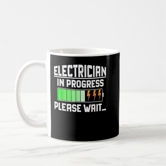Mug Électricien En Cours S'Il Vous Plaît Attendre Line (Gauche)