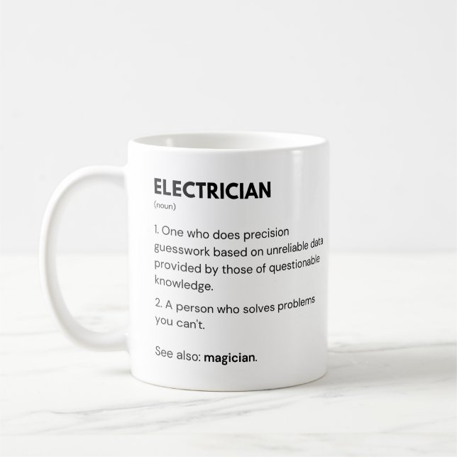 Mug Électricien Et Ingénieur D'Entretien Définition (Gauche)