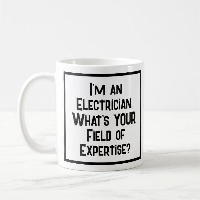 Mug Électricien. Quel est votre domaine d'expertise? (Gauche)