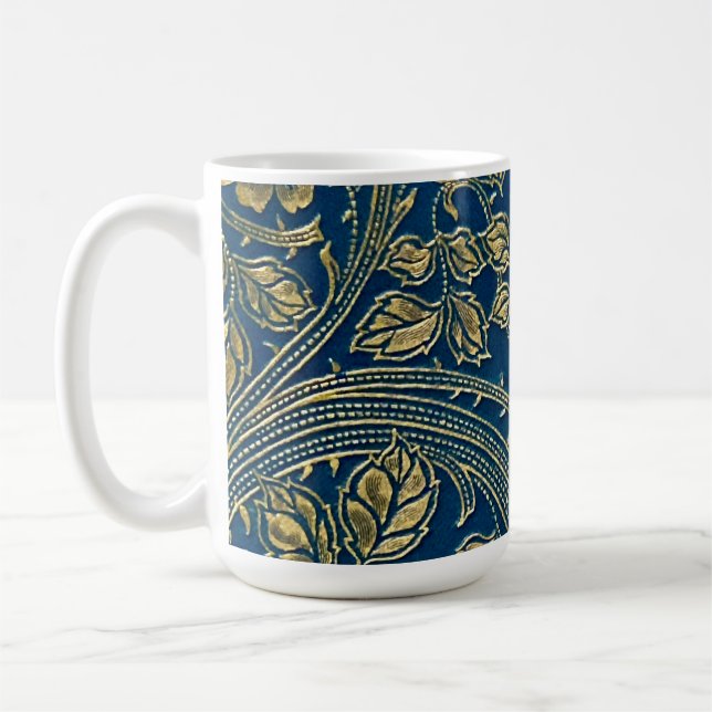 Mug Élégance Bleu Doré (Gauche)