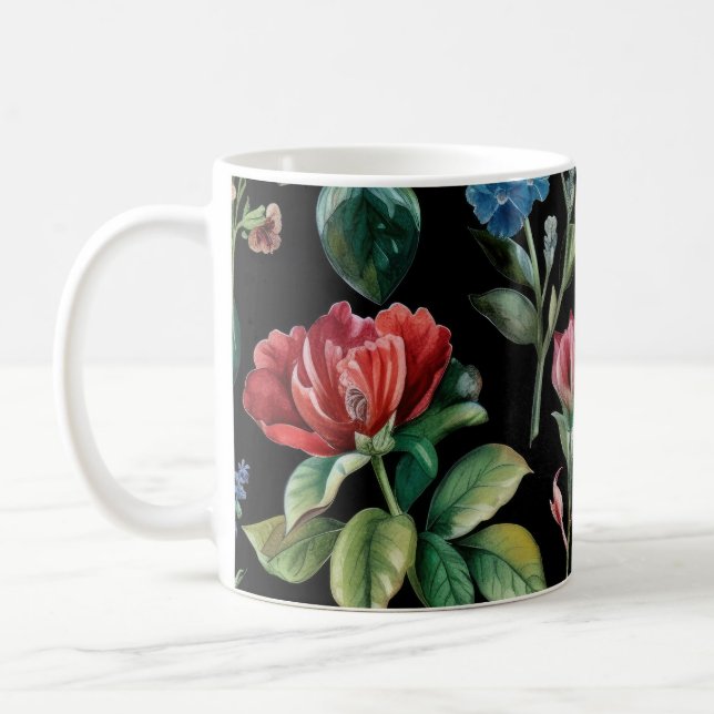 Mug Élégance botanique vintage Noire (Créateur téléchargé)