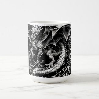 Mug Elégance du dragon celtique : Tatt Abstrait noir e