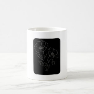Mug Élégance du Pavot – Art en Ligne Floral Minimalist