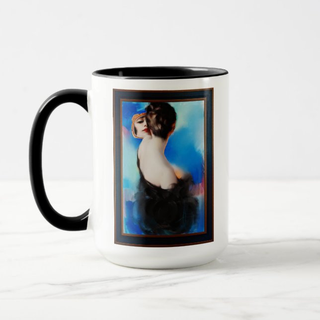 Mug Elégance en noir par Rolf Armstrong (Gauche)