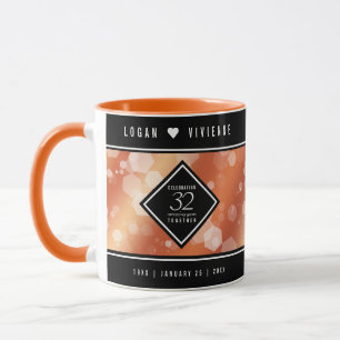 Mug Élégant 32ème anniversaire de Mariage de bronze