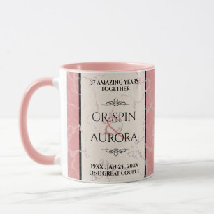 Mug Élégant 37e anniversaire du Mariage Alabaster