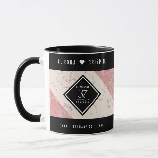 Mug Élégant 37e anniversaire du Mariage Alabaster (Gauche)
