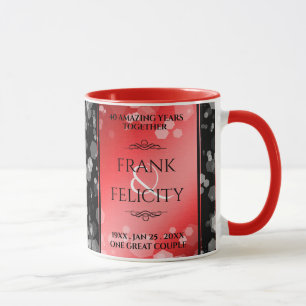 Mug Élégant 40ème 80ème anniversaire de Ruby Mariage