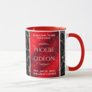 Mug Élégant 42e anniversaire du Mariage Jasper