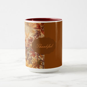 Mug Élégant,Action de grâce, Feuilles d'automne,Rustiq
