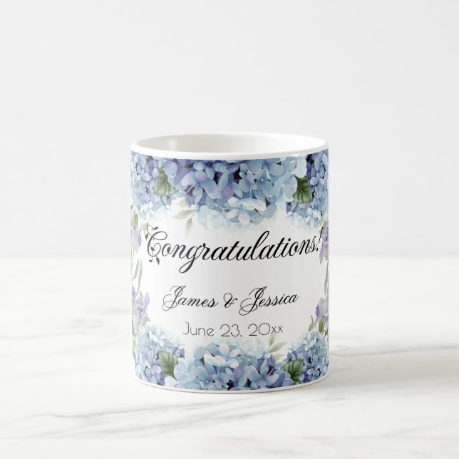 Mug Élégant Aquarelle de Fleurs de Ne Pas Oublier (Centre)