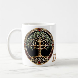 Mug Élégant arbre noble de vie avec noeud celtique.