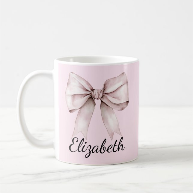 Mug Elégant arc rose Nom personnalisé (Gauche)