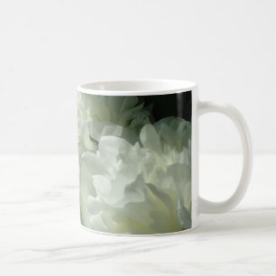 Mug Elégant blanc peony floral blanc photo