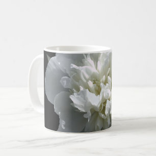 Mug Elégant blanc peony floral blanc photo