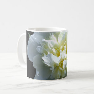 Mug Elégant blanc pivoines blanc photo florale blanche