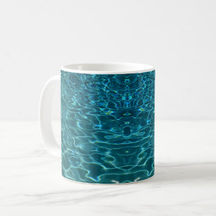 Mug Elégant bleu eau turquoise motif vagues de lac océ
