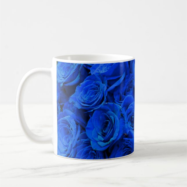 Mug Elégant bleu rose bleu fleurs bleu bleu bleu flora (Gauche)