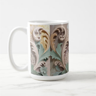 Mug Elegant Carved Floral Baroque Design