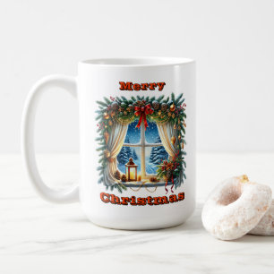 Mug Élégant charme de fenêtre festive
