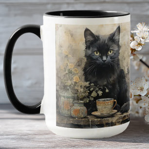 Mug Élégant chat noir