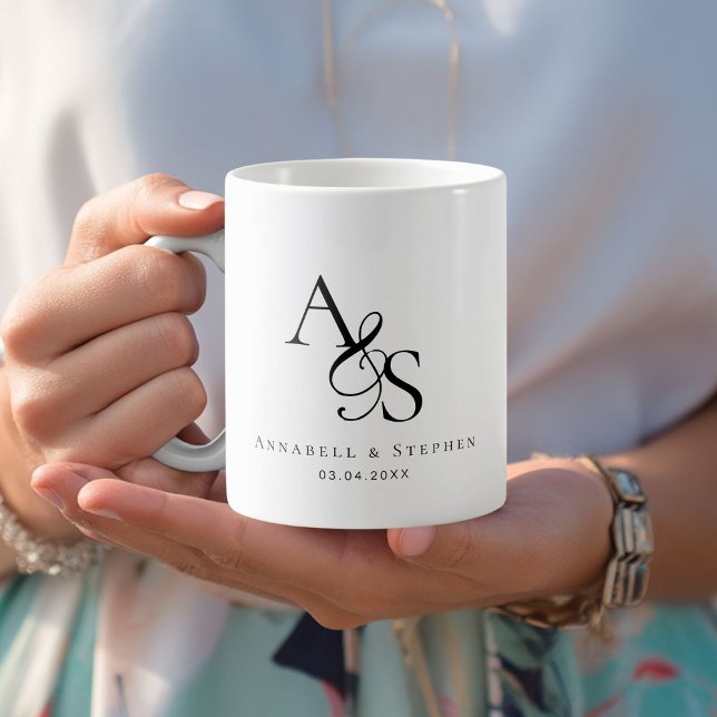 Mug Elegant, Classic, Monogram, Wedding (Elegant, Classic, Monogram, Wedding Coffee Mug)
