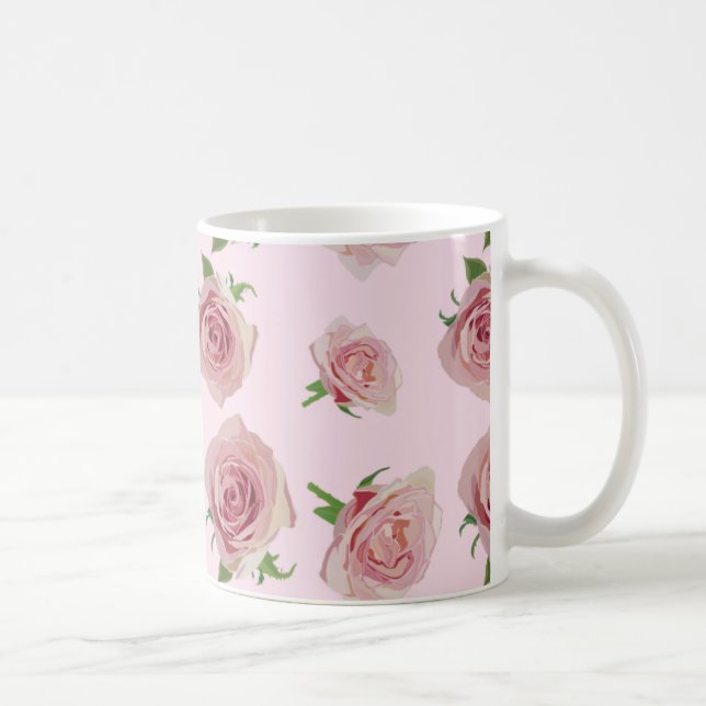 Mug Elegant classic rose rose rose rose flower pattern (Droite)