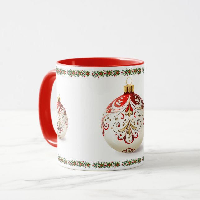 Mug Élégant classique botanique de jour férié ballon d (Devant gauche)