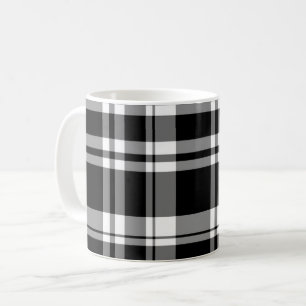 Mug Élégant classique noir blanc plaid motif