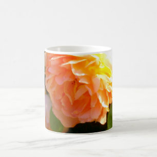 Mug Elégant classique pêche orange rose floral