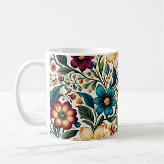 Mug Élégant Classy Beau Art Floral Coloré