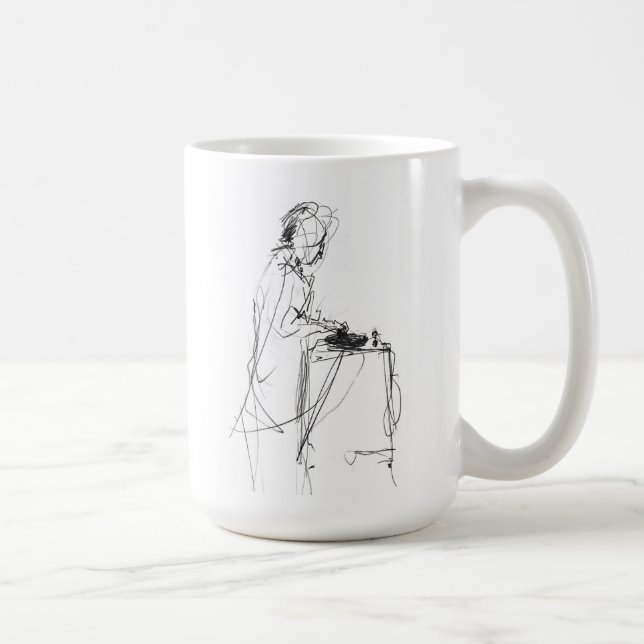 Mug Elégant croquis du Lecteur DJ Abstrait (Droite)