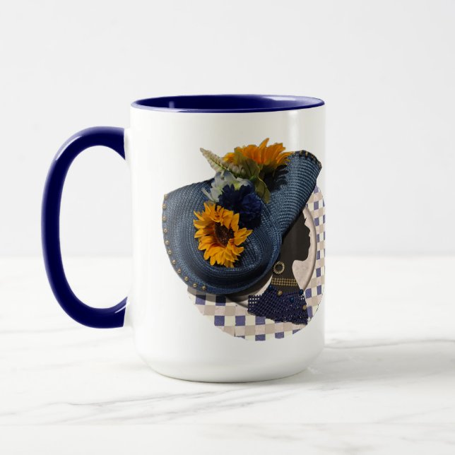 MUG ELEGANT CROWNS - BLUE SUNFLOWER (Gauche)