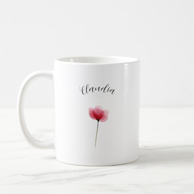 Mug Elegant Cute Sophisticated Named Romantic Floral  (Gauche)