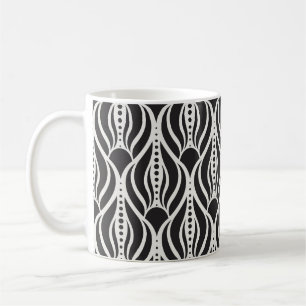 Mug Élégant damas floral, patte art nouveau sans soudu