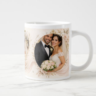 Mug Élégant de Mariage – Noms et Photos Personnali