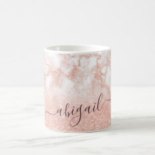 Mug Elégant dégradé cuivre rose or parties scintillant