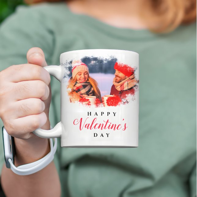 Mug Elégant Deux Photo personnalisable Valentines Jour (Créateur téléchargé)