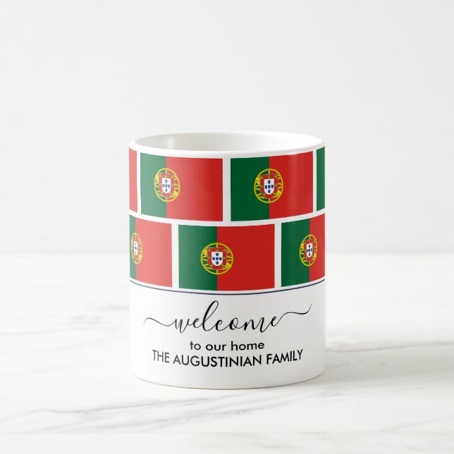 Mug Élégant DRAPEAU PORTUGAL D'Accueil Personnalisé (Centre)