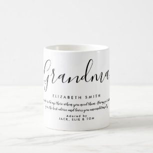 Mug Élégant Écriture Féminine Citation Grand-mère