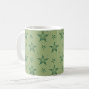 Mug Élégant et élégant Olive Stars sur Sage Green