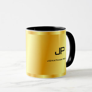 Mug Elégant Faux Gold Monogram Modèle tendance