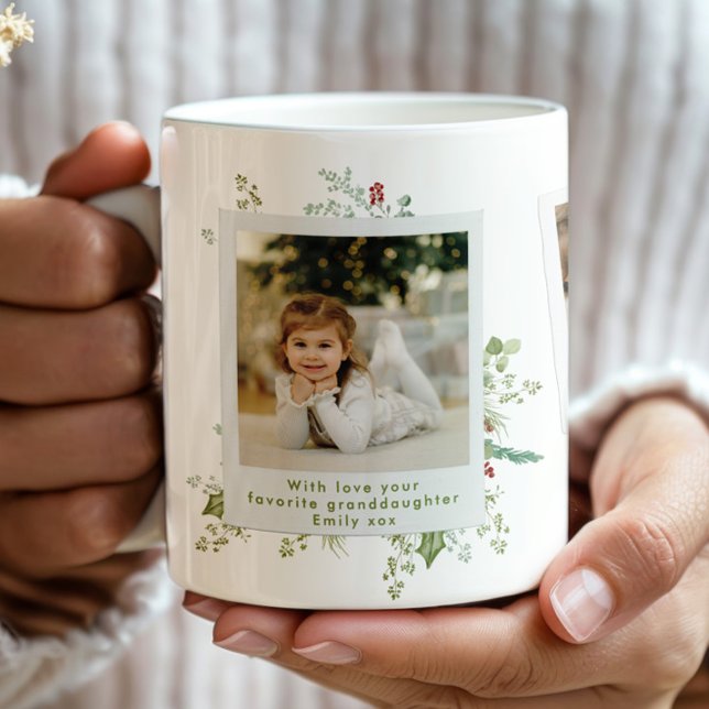 Mug Élégant Festif Botanique de Noël Album photo (Créateur téléchargé)
