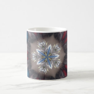 Mug Élégant Festif Star de Noël Bleu brillant Blanc