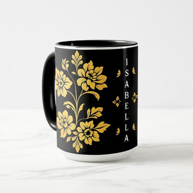 Mug Elégant Floral Luxe Collection Moderne (Devant gauche)