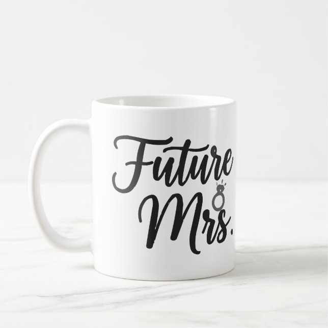 Mug Elégant "Future Mrs." Script & Épouse de ceinture  (Gauche)