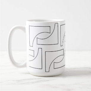 Mug Élégant Géométrique Noir et Blanc Tendance